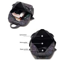 Mochila De Moda Para Mujer Luminosa Y Holográfica De PVC Geométrica Bolsa Escolar Para Adolescentes Viaje Correa Mochila Feminina - details 2