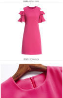 Vestido De Moda Para Mujer 2025 Cintura Alta A-Line Corto Manga Regular Color Sólido Estilo Dulce Mini Vestido Para Damas - details 12