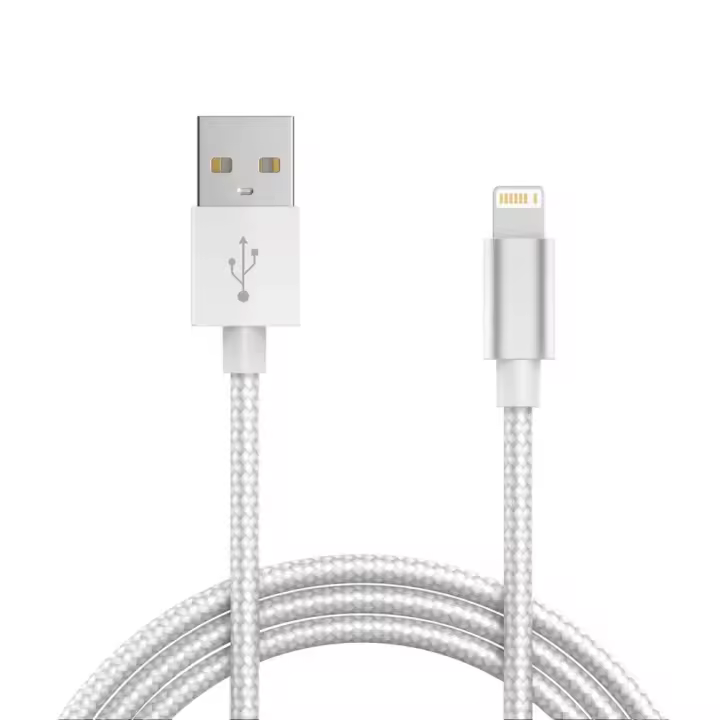 Cable lightning a USB de nylon trenzado compatible con iPhone iOS cables premium para carga rápida y transferencia de datos - 1
