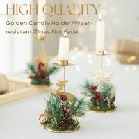 Juego de 3 candelabros navideños, juego de candelabros pequeños, candelabros de pilar de metal, candelabros navideños - details 0