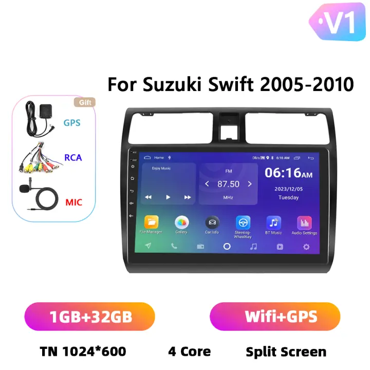 Podofo Radio de coche Android 2 Din para Suzuki Swift 2005 2006 2007 2008 2009 2010 Carplay 8+128GB AI Voice WIFI+4G DSP GPS Navegación Multimedia Reproductor de Video - 1
