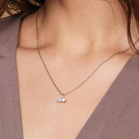 Collar Korean Minimalista Para Mujer En Color Oro Con Colgante De Corazón Y Lluvia De Cristal Joyería De Boda Regalo N481 - details 4
