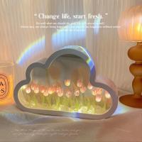 Lámpara De Noche Creativa Tulipán Nube Mar De Flores Luz Atmosfera Transparente Regalo Para Amantes Del Qixi Decoración De Escritorio - details 0