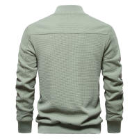 2024 Modelo de primavera y otoño Cuello alto Nueva chaqueta de color sólido para hombres Chaqueta casual Moda Ropa de hombre delgada - details 10