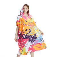 Poncho Toalla Rápida De Secado Microfibra Para Playa Y Natación Robe De Baño Para Adultos Con Capucha Toalla De Natación - details 3