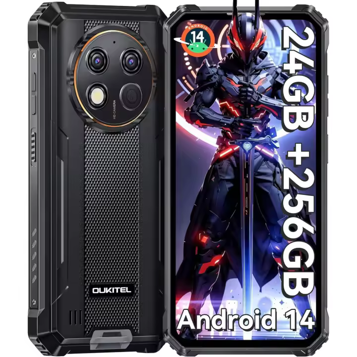 OUKITEL G1 Móvil Rugerizado Android 14-24GB+256GB 6.52'' HD+ Movil Irrompible, Batería 10600mAh 48MP Smartphone Dual 4G SIM - 1