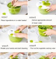 Ensaladera De Frutas Con Secador De Manivela Manual Accesorios De Cocina Ensaladera De Verduras Secadora Centrifuga Alimentos Deshidratadores Cesta De Frutas - details 9