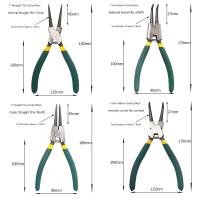 Juego De 4 Herramientas Para Anillos De Retención Circlip 7'' Nariz Larga Pinza Recta Curva Pinza Interna Externa Remover De Anillos De Snap - details 1