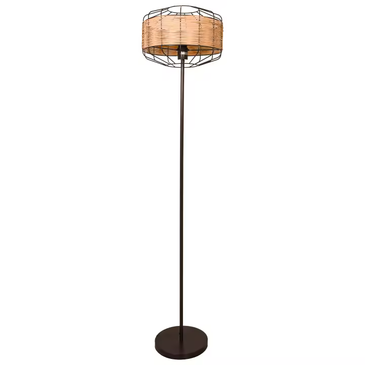 Lámpara de pie SOLANGE D.35xH.156cm 1xE27 en Mimbre - 1