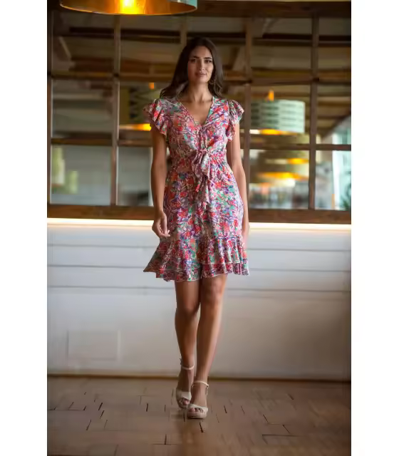 VESTIDO ÁGATA CORTO SUNSET AND MOON  PV2277 - 1