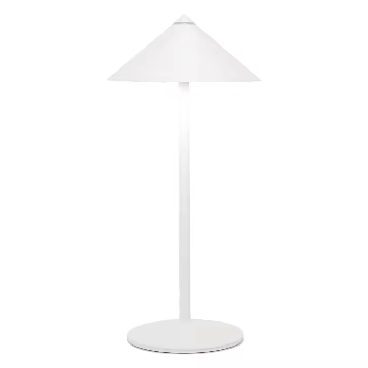 Azafrán Pina L Desk Blanca, lámpara LED recargable 6W, IP65, Regulador táctil, uso interior y exterior - 1