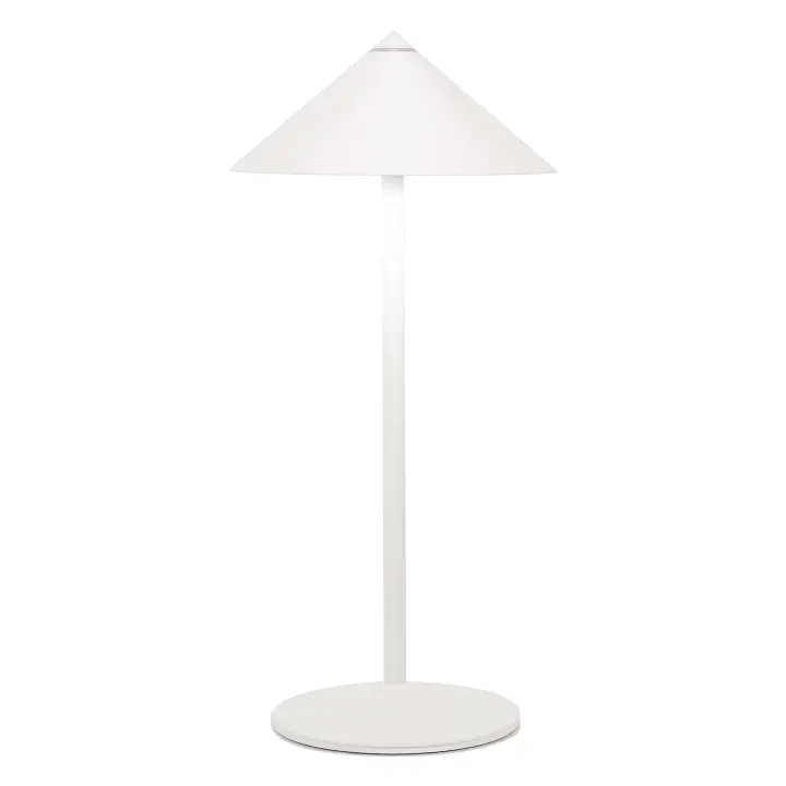 Azafrán Pina L Desk Blanca, lámpara LED recargable 6W, IP65, Regulador táctil, uso interior y exterior - 1
