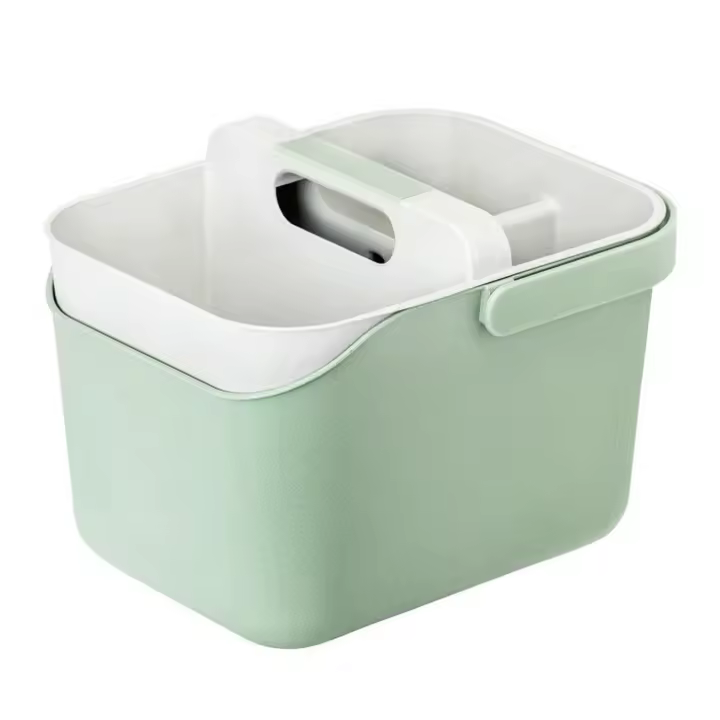 VIGAR® - Set Caddy y Cubo Zeroline - Set de 2 Caddy con Asa - Organizador Productos de Limpieza - Diseño Moderno y Funcional - Organizador Suministros de Limpieza - Almacenar Limpieza - Ahorra Espacio En Tu Hogar - Fabricado con Materiales Reciclados - 1