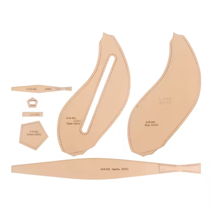 Plantillas De Papel Kraft Para Manualidades De Cuero DIY Set De Billeteras/Lámparas De Hojas/Petaleras Con Agujeros Para Costura - 1