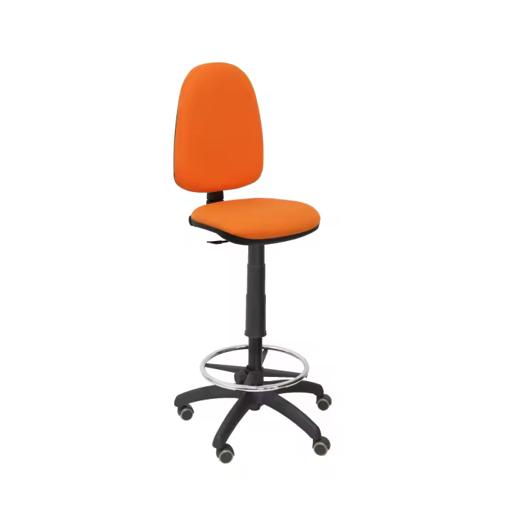 Piqueras Y Crespo Taburete Ergonómico Bali Naranja con Ruedas de Parqué - 1
