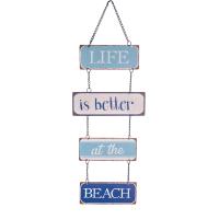 CAPRILO REGALOS & DECORACIÓN Adorno Pared Decorativo de Metal "Beach Playa con Frase". Cuadros y Apliques. Muebles Auxiliares. Decoración Hogar Marina. Regalos Originales. 14,50 x 0,10 x 41 cm - details 0