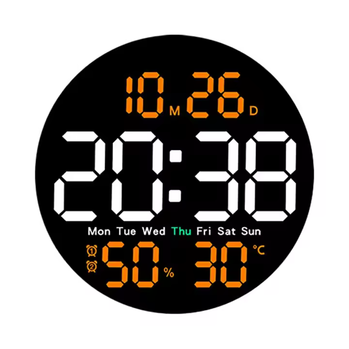 Reloj De Pared Digital Grande Con Función De Contador Regresivo Decoración Para Hogar Dormitorio Sala De Estar Oficina Moderno Estilo LED Con Luz Trasera - 1
