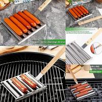 Soporte De Salsicías Para Barbacoa En Acero Inoxidable Ruedas Para BBQ Picnic Camping Accesorios De Barbacoa Para Cocina Doméstica Resistente Al Calor Fácil De Limpiar - details 8