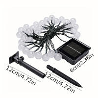 Luces De Hilo De Faeir De Cristal Solar 5M20L Impermeables Para Decoración De Navidad Camping Jardín Fiesta - details 3