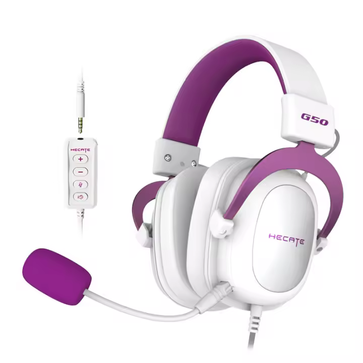 Auriculares estéreo para juegos, Casco Gaming con Regulador de Volumen y Micrófono, Auriculares con cable para PC Gaming Auriculares con micrófono con cancelación de ruido, sobre la oreja para PS4/Xbox/PC/PDA/PHONE - 1
