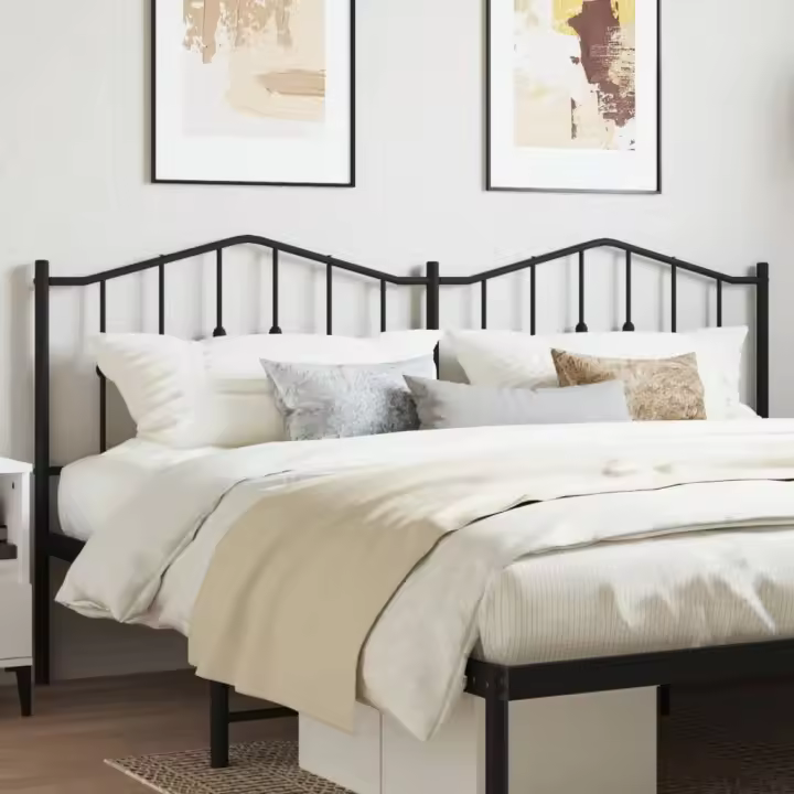 vidaXL Cabecero de metal negro 160 cm - 1