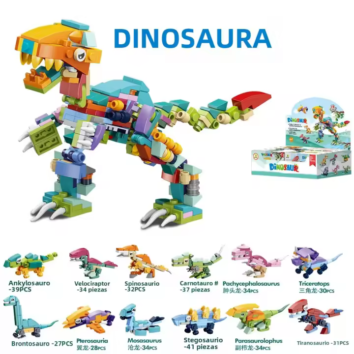 Juego De Bloques De Construcción Dinosaurio 12 En 1 Para Niños Y Niñas Set De Mini Animales Educativos STEM Montessori Para Edad Superior a 6 Años - 1