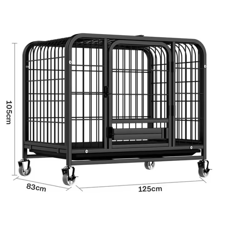 Edelweiss Beauty Jaula de Metal para Perros Plegable con Ruedas, Color Negro - 1