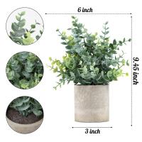 1 Pack Plantas Artificiales Pequeñas Eucalipto En Maceta Para Decoración De Escritorio Baño Habitación Estilo Rústico Mesa De Café - details 2