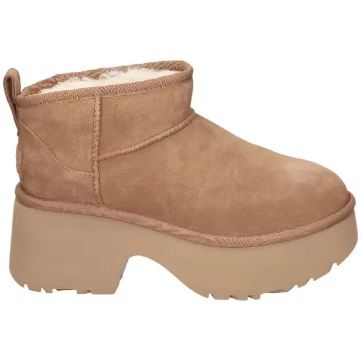 UGG | Botines con Tacón UGG Classic Ultra Mini New para Mujer – Botines Australianos en Color Marrón Chesnut – Con Tacón Medio y Plataforma Delantera – Con Borreguito – Tendencia – Moda - 1