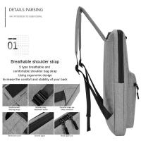 Mochila Ultrafina Para Laptop 14" 15.6" Hombre Mujer Estilo Casual Impermeable Bolsa De Trabajo Multifuncional Color Gris/Black - details 3
