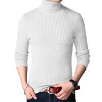 Suéter De Cuello Alto Para Hombre De Otoño Con Rayas Y Manga Larga Estilo Casual Color Sólido Talla Oversize Tejido a Mano - details 2