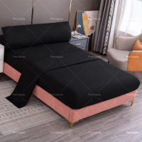 Juego de cama de tres piezas, funda de colchón, textil para el hogar, delicado y suave, agradable para la piel, color sólido, adecuado para sala de estar, dormitorio. - details 5