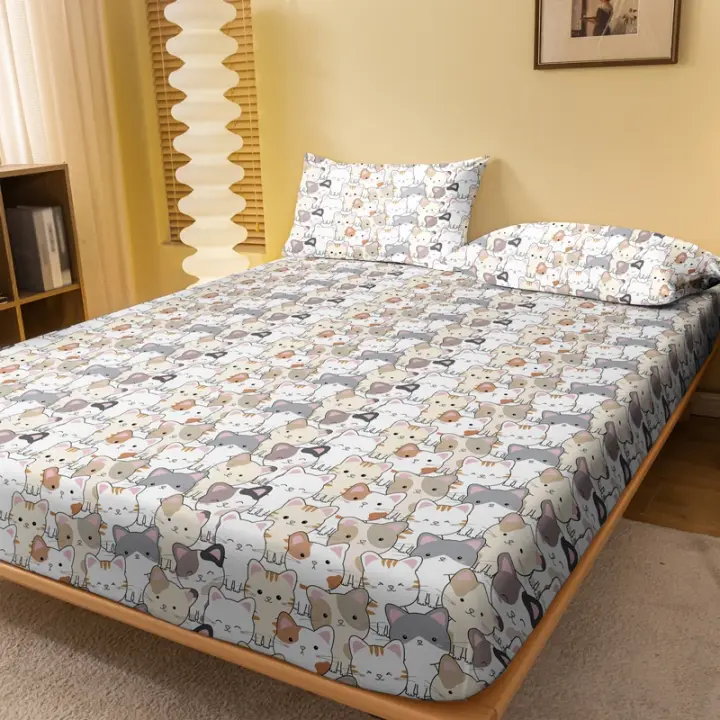 Sábana Ajustable De Poliéster 100% Con Estampado De Animales Divertidos Sábana De Cama Para Dormitorio Excluye Fundas De Almohada - 1