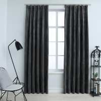 vidaXL Cortinas Opacas con Ganchos 2 Piezas 140x245 cm Terciopelo Casa Color Crema,  Beige,  Negro y mas - details 4
