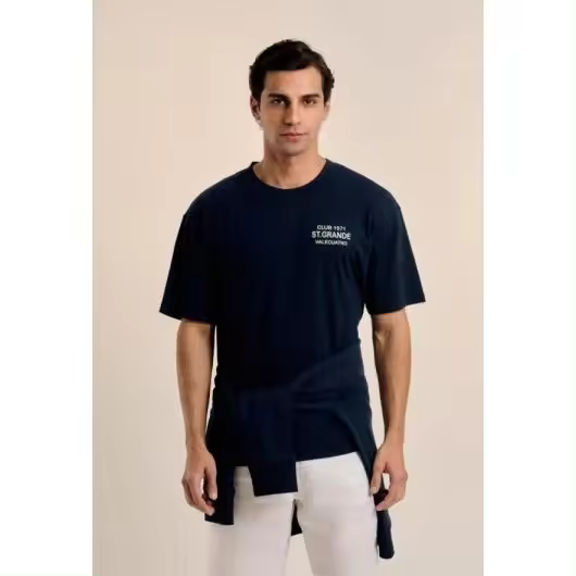 Camiseta Valecuatro oversize azul marino - 1