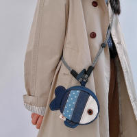 Mini Monedero Unisex Estilo Cowgirl Con Diseño De Pescado Y Estuche Para Auriculares Monedero De Denim Con Diseño De Patchwork Versátil Y Moda - details 0