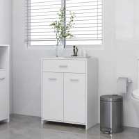 vidaXL Armario de baño madera contrachapada 60x33x80 cm en color Blanco/Madera antigua/Marrón roble y más | almacenamiento funcional diseño moderno para baño dormitorio sala - details 0