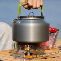Kettle De Camping Portátil Exterior Antideslizante De Aluminio Ligero Con Manija Antisalpicaduras Para Picnic Y Cocina - details 15