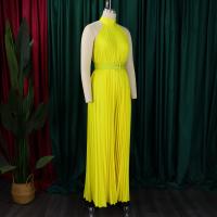 Elegante Monopiece Plisado Para Mujer Con Cinturón Y Pierna Ancha De Largo Al Suelo Sin Mangas Y Cuello Redondo Para Fiesta Y Cumpleaños - details 10