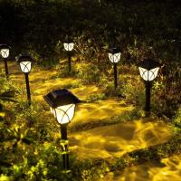 2pcs Luces Solares LED Para Jardín Impermeables Luz Cálida Para Decoración De Paisaje Vial Villa Patio Camino Modernas Miflame - details 2