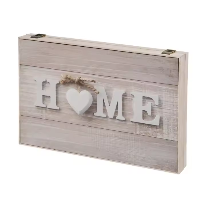 Dcasa Tapa contador de luz o cubrecontador electricos de madera home corazon de 46x6x32 cm - 1