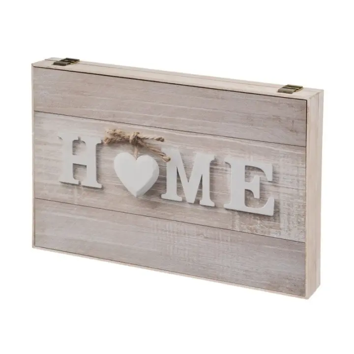 Dcasa Tapa contador de luz o cubrecontador electricos de madera home corazon de 46x6x32 cm - 1