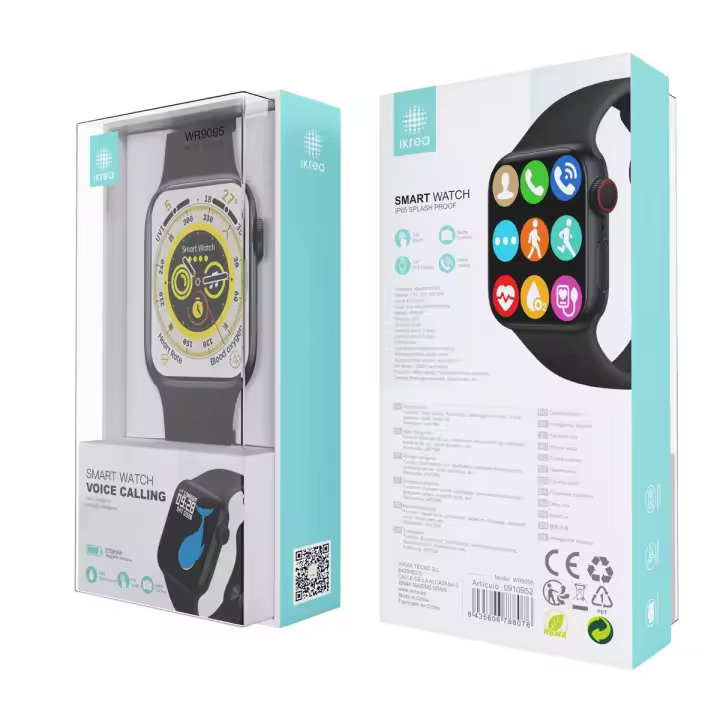 Reloj inteligente, IKREA, NFC, BT, resistente al agua, pantalla de 1.81 pulgadas, iOS/Android, Carga Magnética 200mAh Negro - 1
