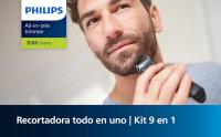 Philips Set Arreglo Personal Serie 3000, 9 accesorios (cara+cabeza), Cuchillas autoafilables, 60 min autonomia, incliuye barbero, recortador de detalles, naricero, peine ajustable barba, 2 peines barba corta, 3 peines cabeza y funda. (MG3740/15) - details 0