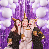 Juego De 1 Pieza De Cortina De Foil Dorado De 9.8 Pies Para Fondo De Fotografía De Cumpleaños Decoración De Fiesta Streamers De Aluminio - details 40