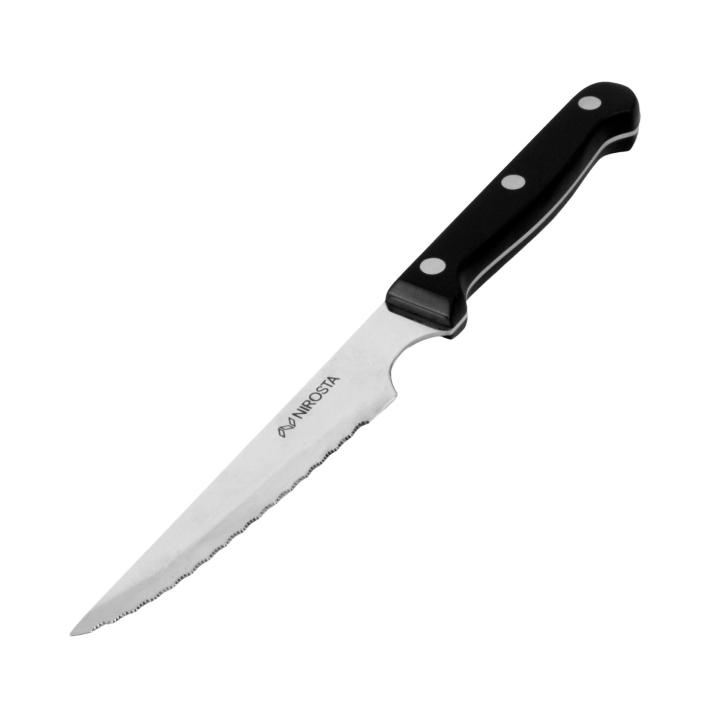 Nirosta Fackelmann Chuletero, Cuchillo Mesa Sierra Carne Acero Inox con Mango POM con parte funcional en acero inoxidable 21 X 2 X 1 cm, 1Ud Inoxidable