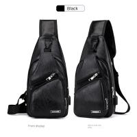 Nueva Bandolera Para Hombre Con USB Gran Capacidad De Carga Portátil Deportes Al Aire Libre Bandolera Diagonal PU Con Cierre De Cremallera - details 13