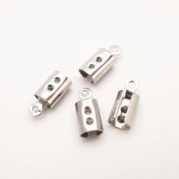 100Pcs Terminales De Cordón De Acero Inoxidable 304 Para Joyería Cierre De Plegado Conector De Tapa De Cuero Suministros De Joyería HK194 - details 0