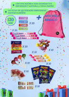 VALELI, Mega pack 120 Und Surtido de Chuches y Golosinas para Piñatas y Bolsas Cumpleaños. Dulces para rellenar hasta 12 cucuruchos chucherías.Cumpleaños,Halloween Fiestas Infantiles,Navidad.Con MOCHILA regalo - details 0