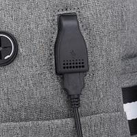 Mochila Casual Unisex USB Cargado Negro Sólido Polyester Bolsa De Viaje Para Hombre/Mujer Estudiante Chico/Chica - details 20